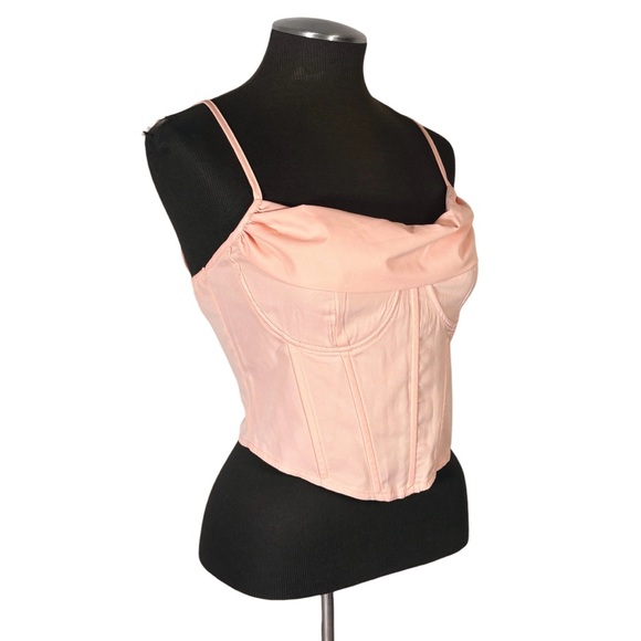 🆕 PrettyLittleThing - Pink Strappy Fishbone Corset Tank Top – Size 8 - Picture 4 of 10